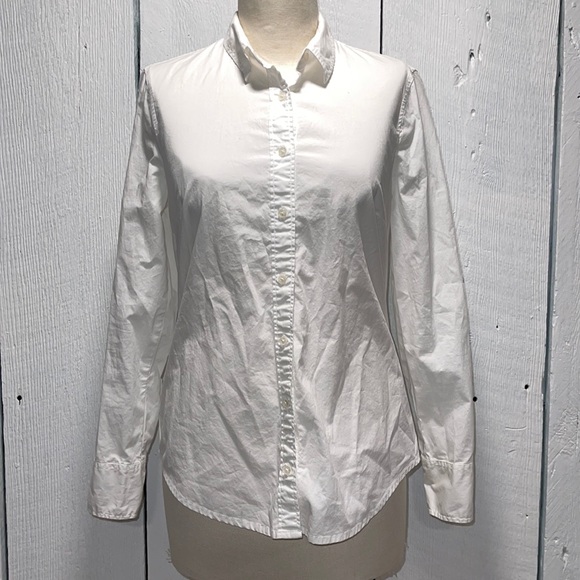 J. Crew Tops - White J. Crew Slim Button Up Organic Cotton Size 4